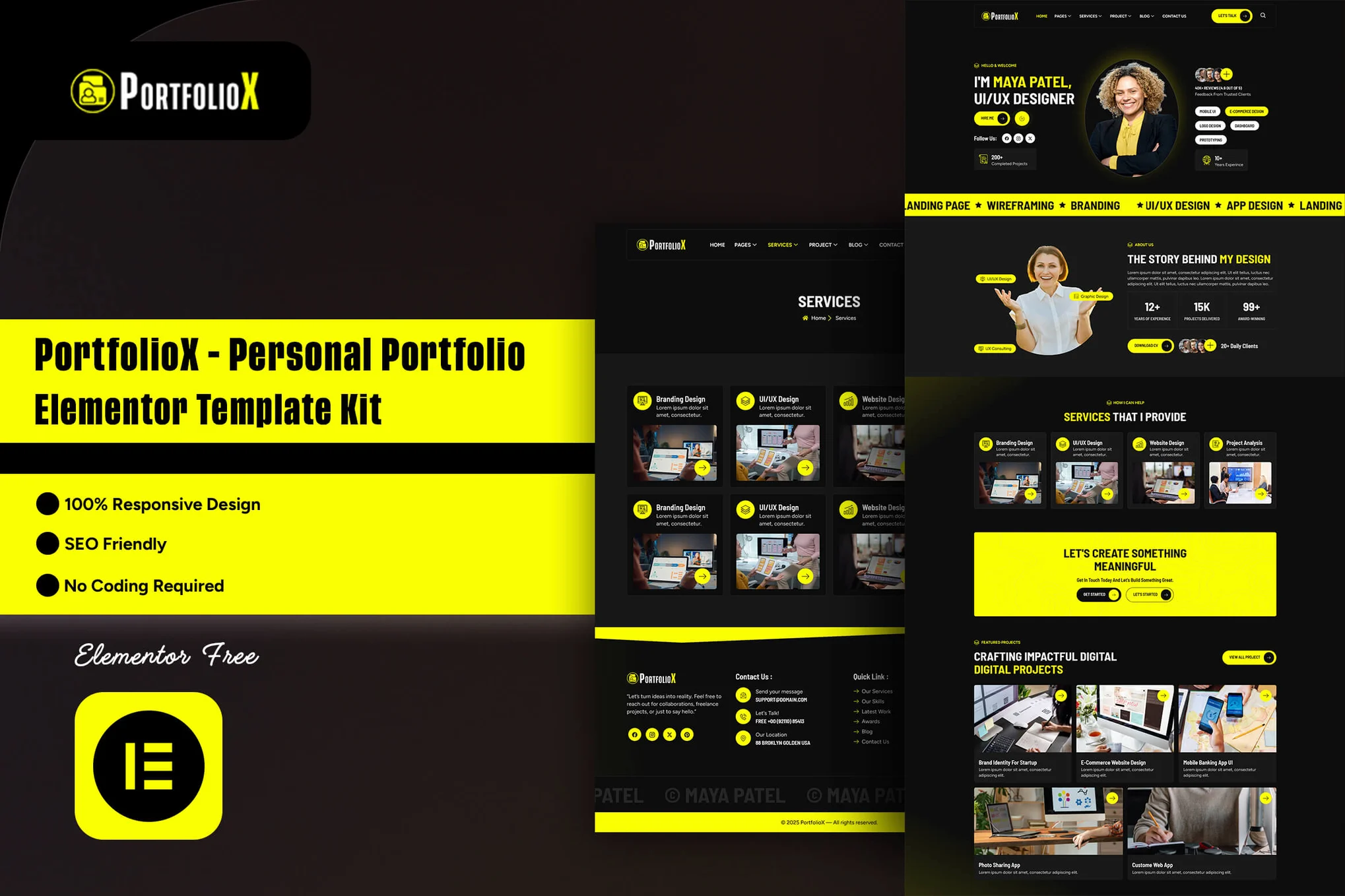PortfolioX - Personal Portfolio Elementor Template Kit